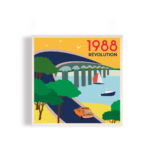 1988 révolution pont de l'île de ré affiche en bois odile de ré 30x30