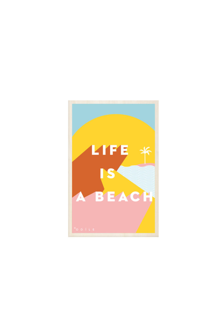 carte postale en bois 1life is a beach ile de ré