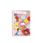 carte postale en papier happy birthday enfants