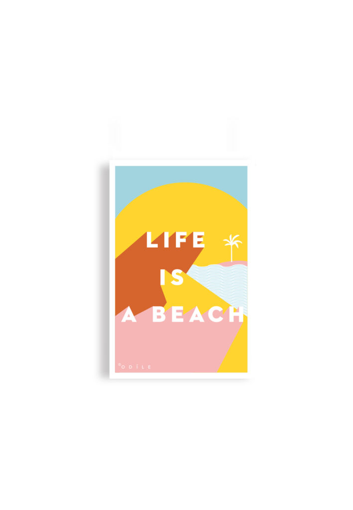 carte postale en papier life is a beach ile de ré