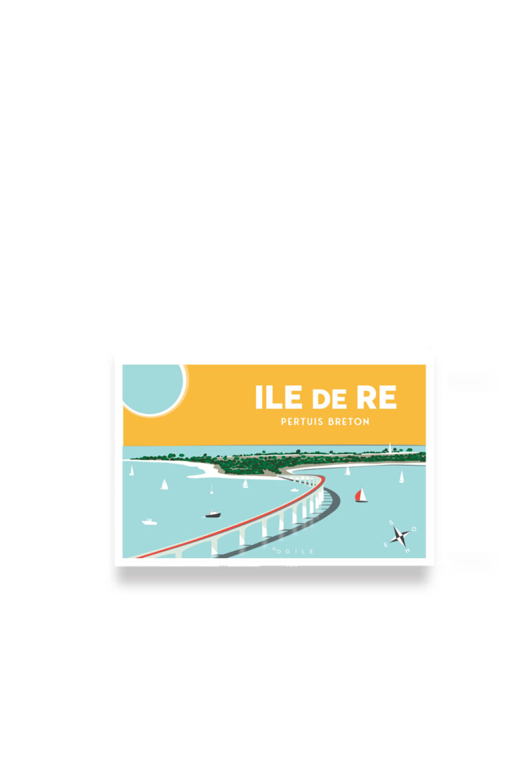 carte postale en papier pertuis breton vue du pont de ré