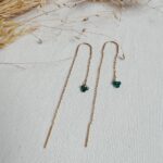 Boucle d’oreilles pendantes vertes foncées 2