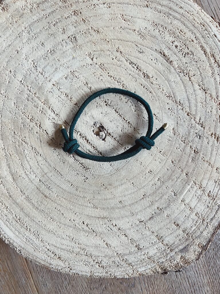 bracelet fin marin vert profond large