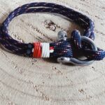 Bracelet marin bleu marine rouge et blanc