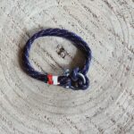 Bracelet marin bleu marine rouge et blanc large