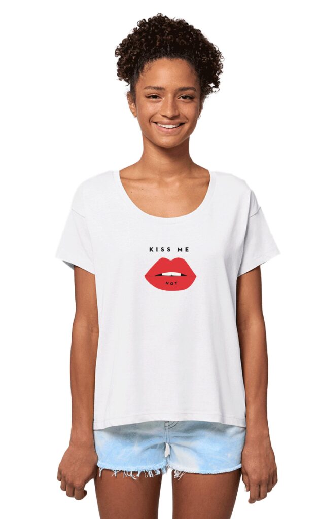 T-shirt femme kiss me not blanc odile de ré