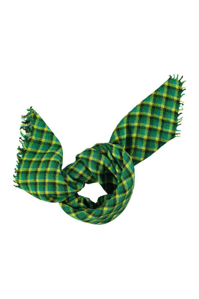 Foulard vert damier