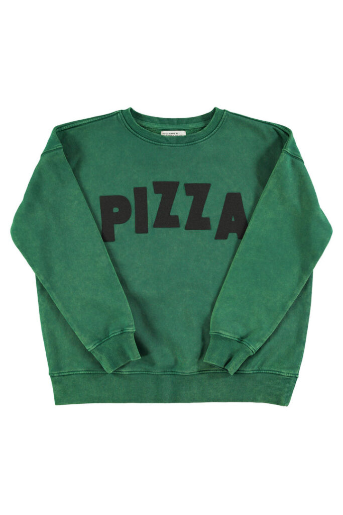 Sweat-shirt vert foncé «Pizza» Sisters department - S
