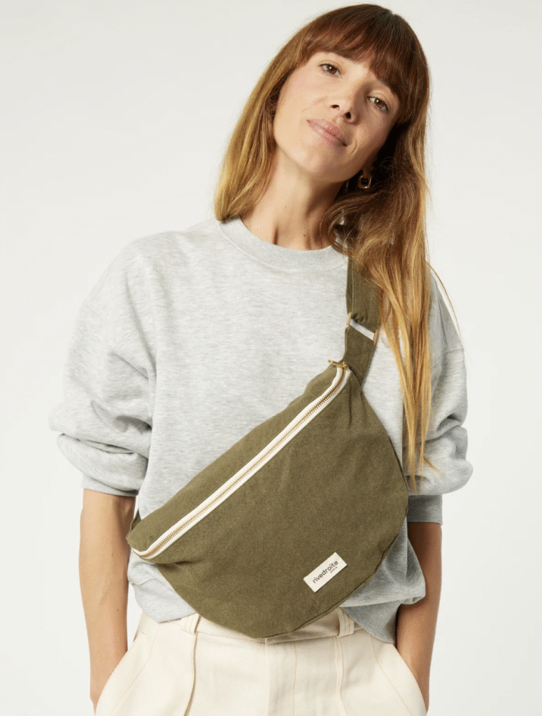 Banane rive droite en coton recyclé kaki XL