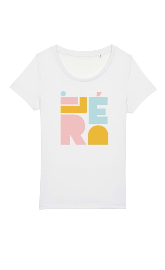 T-shirt Ile de ré typo multi colore femme