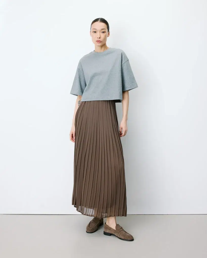 T-shirt oversize court ARVEL en coton gris Grace & Mila