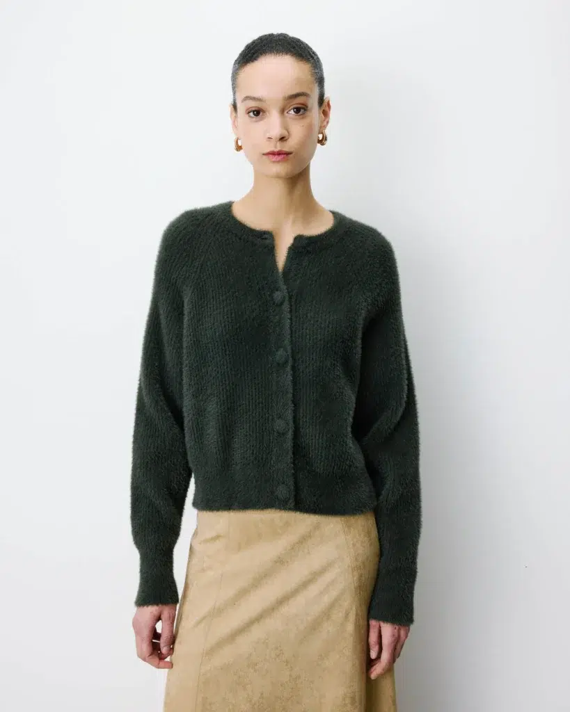 Cardigan femme doux col rond Aleron Grace & Mila