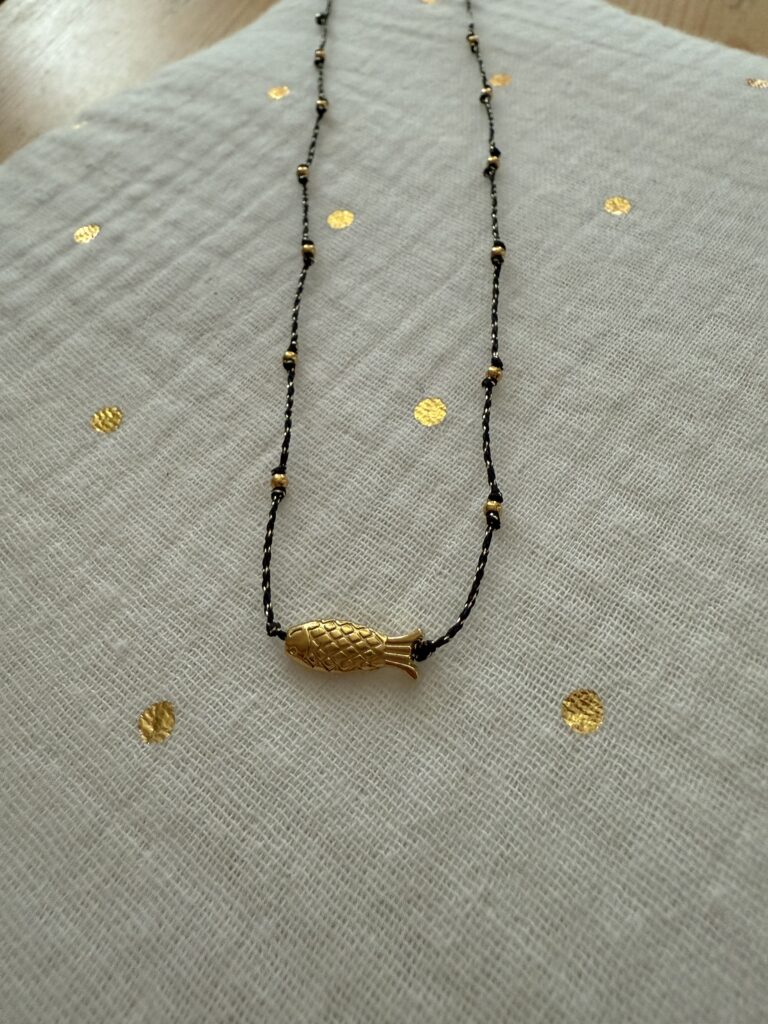 Collier lurex poisson acier inoxydable
